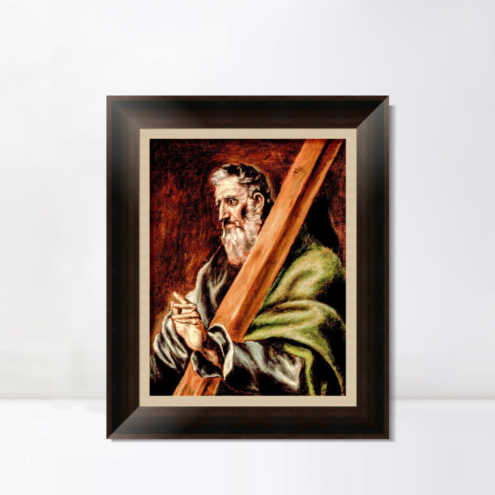 INVIN ART Framed Canvas Art Giclee Print Apostle St Andrew,1610 by El Greco Wall Art