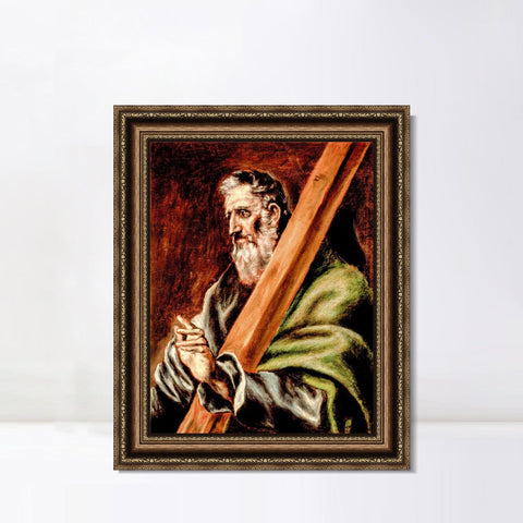 INVIN ART Framed Canvas Art Giclee Print Apostle St Andrew,1610 by El Greco Wall Art Living Room Home Office Decorations