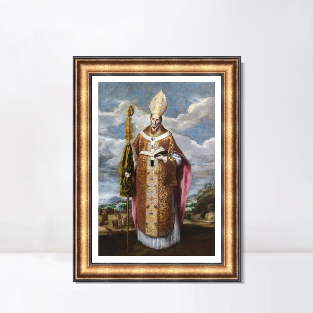 INVIN ART Framed Canvas Art Giclee Print St. Ildefonso by El Greco Wall Art