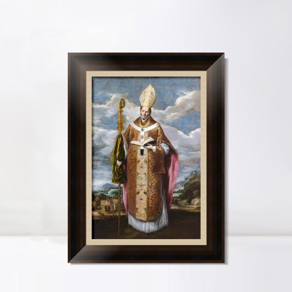 INVIN ART Framed Canvas Art Giclee Print St. Ildefonso by El Greco Wall Art