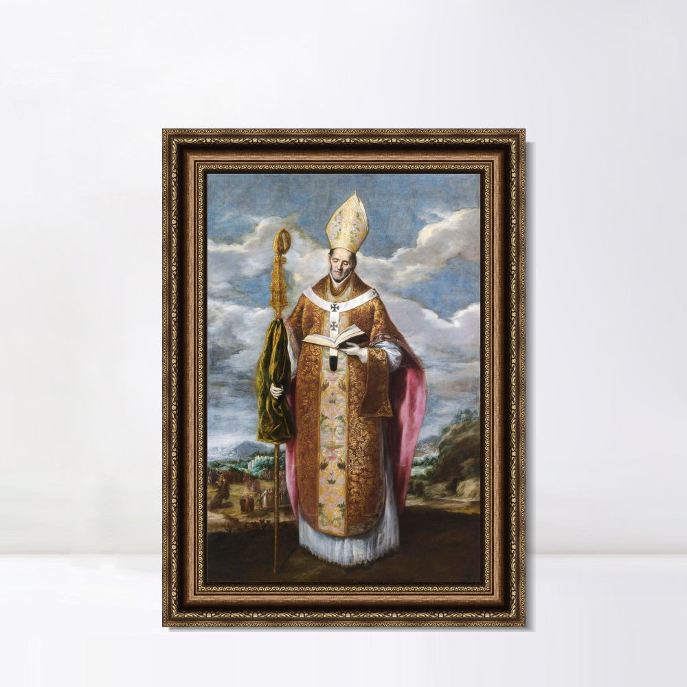 INVIN ART Framed Canvas Art Giclee Print St. Ildefonso by El Greco Wall Art