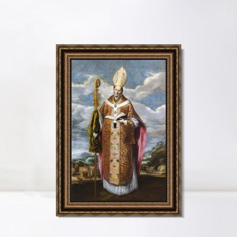 INVIN ART Framed Canvas Art Giclee Print St. Ildefonso by El Greco Wall Art Living Room Home Office Decorations