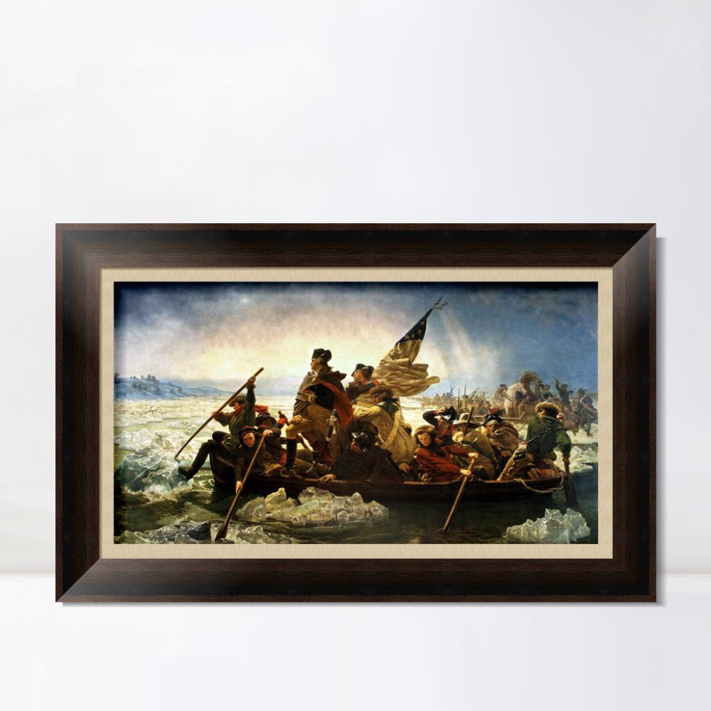 INVIN ART Framed Canvas Art Giclee Print Washington Crossing the Delaware,1851 by Emanuel Leutze Wall Art
