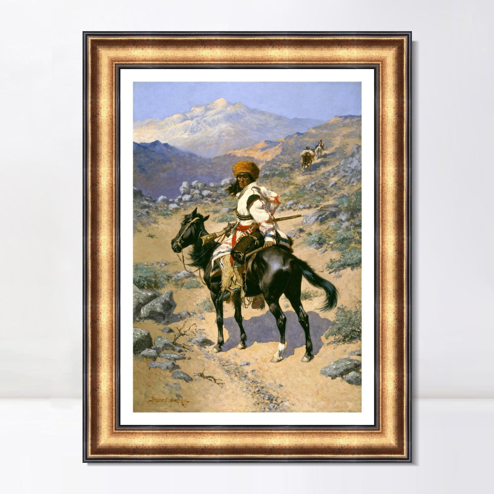 INVIN ART Framed Canvas Art Giclee Print An Indian Trapper,1889 by Frederic Remington Wall Art