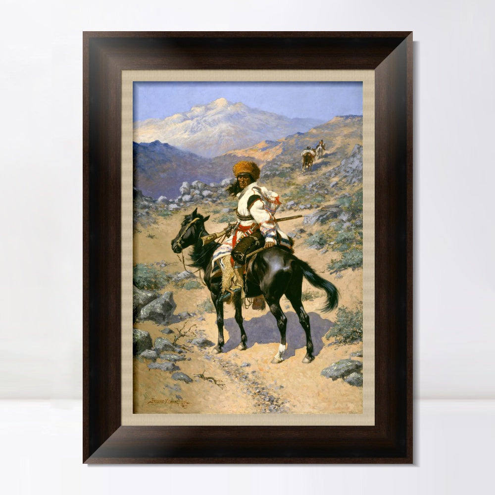INVIN ART Framed Canvas Art Giclee Print An Indian Trapper,1889 by Frederic Remington Wall Art