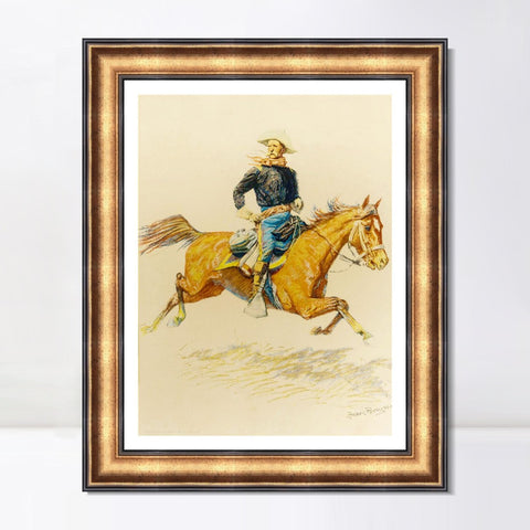 INVIN ART Framed Canvas Art Giclee Print A BUNCH OF BUCKSKINS by Frederic Remington Wall Art Living Room Home Office Decorations