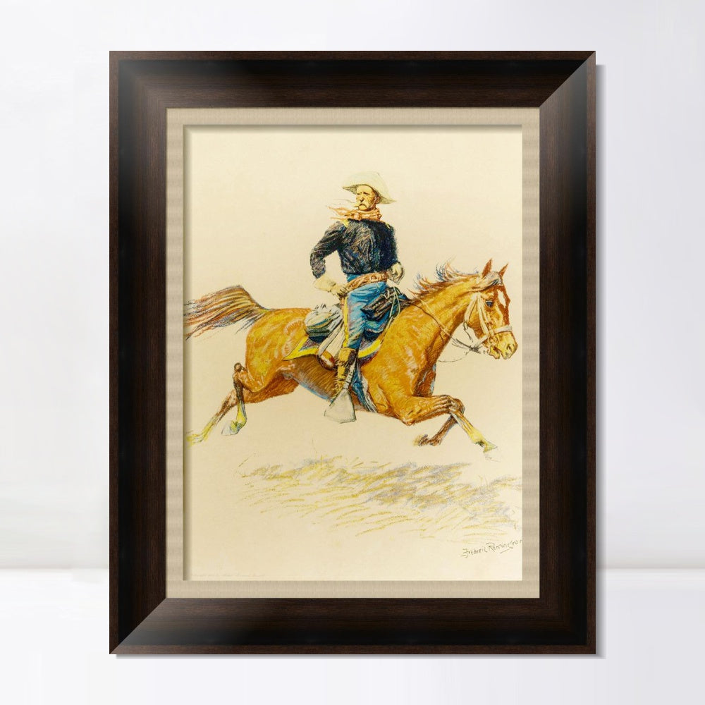 INVIN ART Framed Canvas Art Giclee Print A BUNCH OF BUCKSKINS by Frederic Remington Wall Art