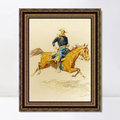 INVIN ART Framed Canvas Art Giclee Print A BUNCH OF BUCKSKINS by Frederic Remington Wall Art Living Room Home Office Decorations