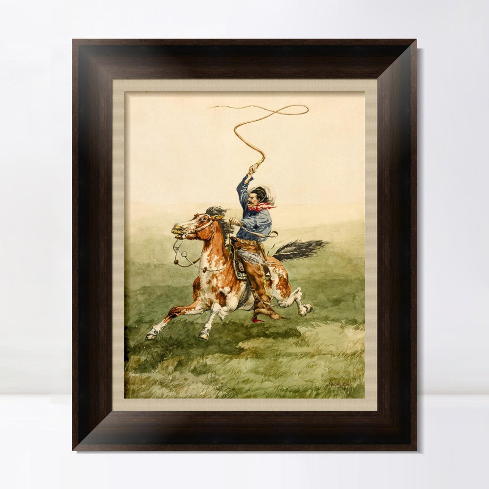 INVIN ART Framed Canvas Art Giclee Print HEADING THE DROVE by Frederic Remington Wall Art
