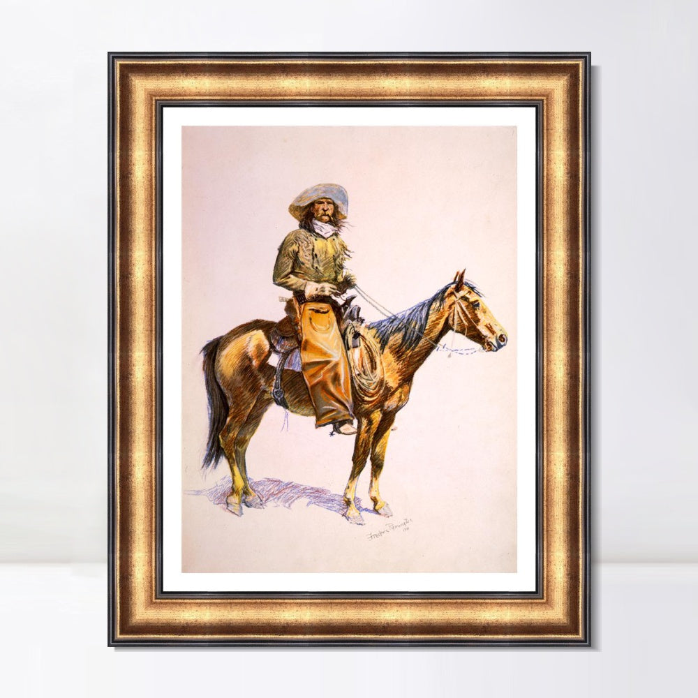 INVIN ART Framed Canvas Art Giclee Print Arizona cow boy original by Frederic Remington Wall Art
