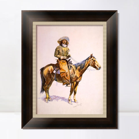 INVIN ART Framed Canvas Art Giclee Print Arizona cow boy original by Frederic Remington Wall Art Living Room Home Office Decorations