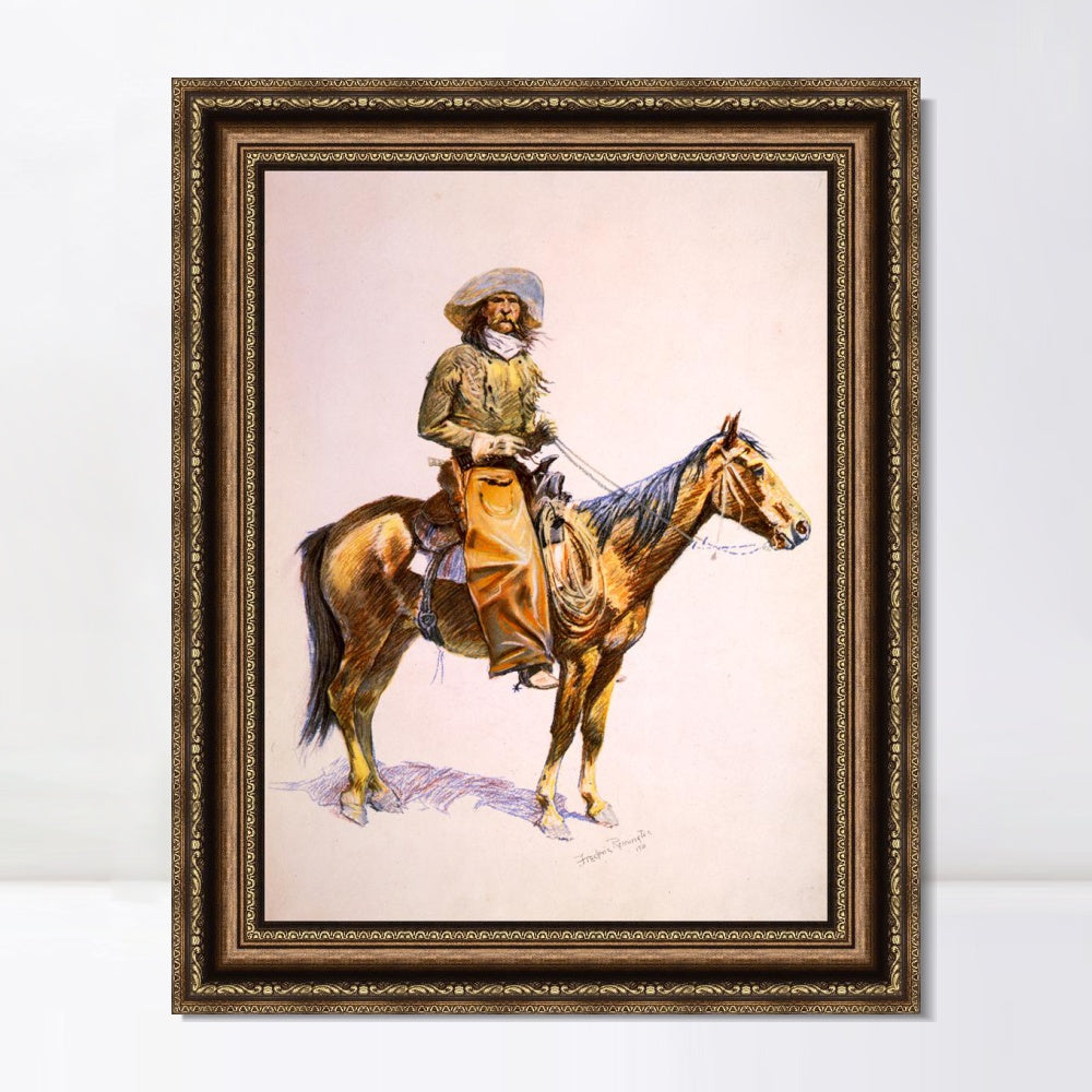 INVIN ART Framed Canvas Art Giclee Print Arizona cow boy original by Frederic Remington Wall Art