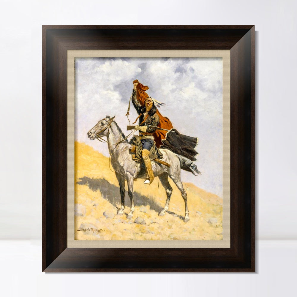 INVIN ART Framed Canvas Art Giclee Print The Blanket Signal by Frederic Remington Wall Art