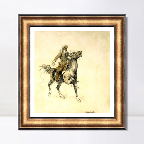 INVIN ART Framed Canvas Art Giclee Print HUSSAR, RUSSIAN GUARD CORPSE by Frederic Remington Wall Art Living Room Home Office Decorations