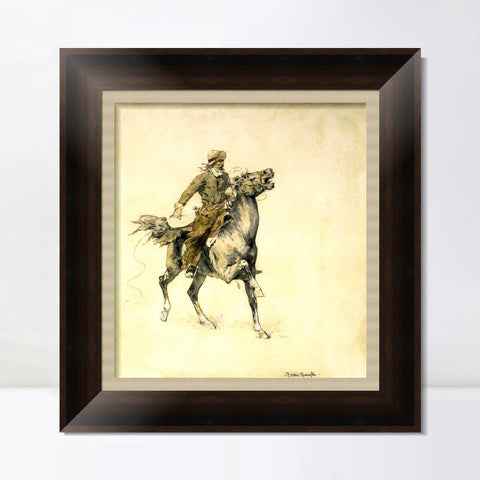 INVIN ART Framed Canvas Art Giclee Print HUSSAR, RUSSIAN GUARD CORPSE by Frederic Remington Wall Art Living Room Home Office Decorations