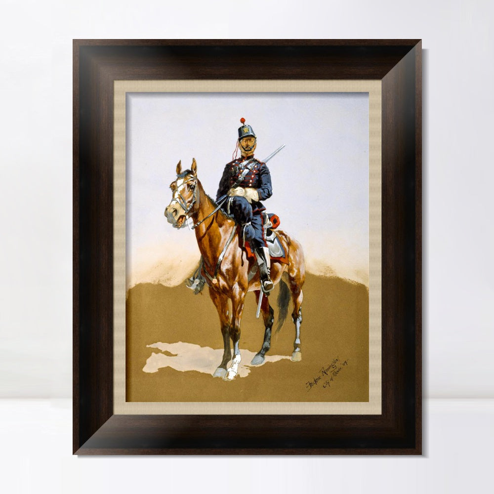 INVIN ART Framed Canvas Art Giclee Print The Gendarme by Frederic Remington Wall Art