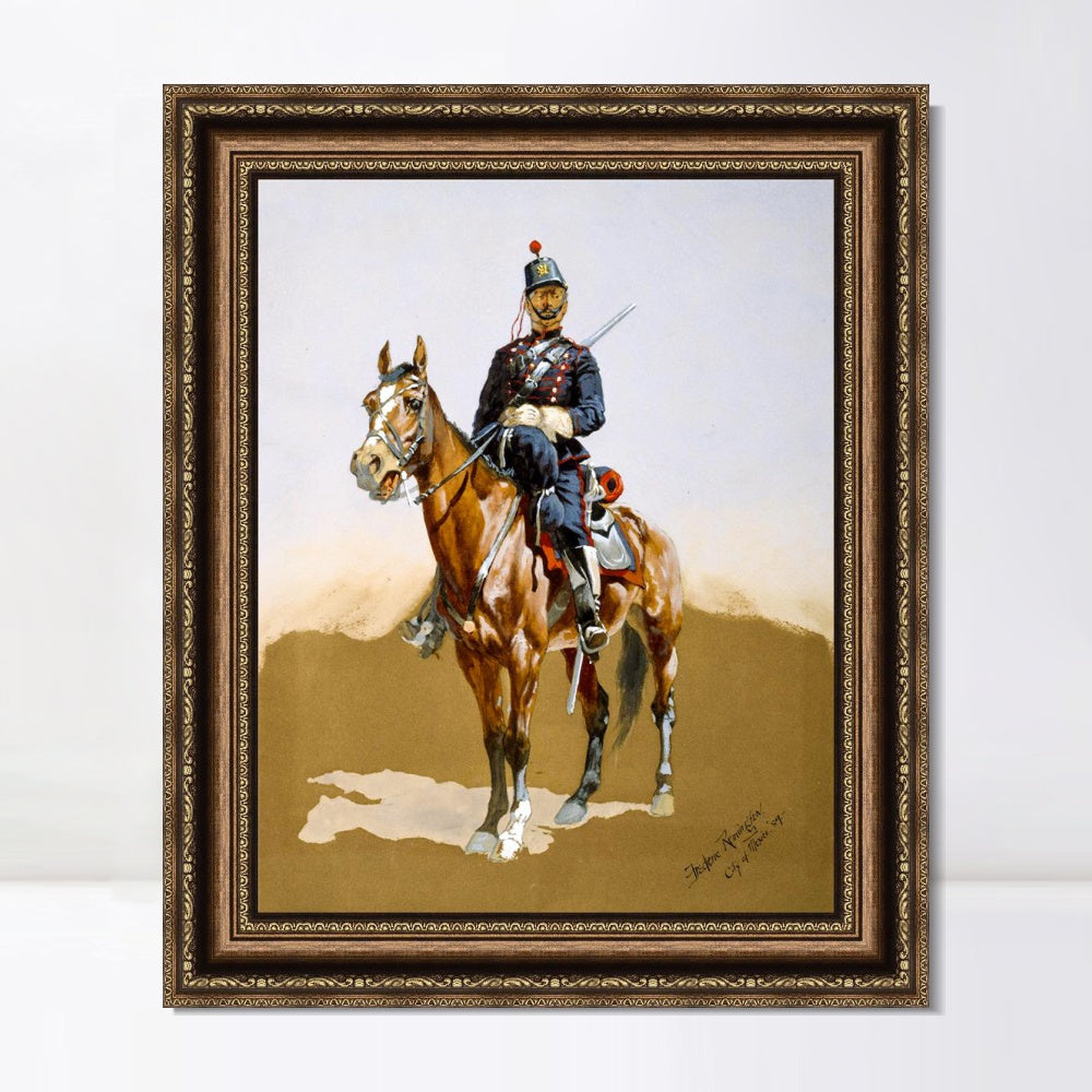 INVIN ART Framed Canvas Art Giclee Print The Gendarme by Frederic Remington Wall Art