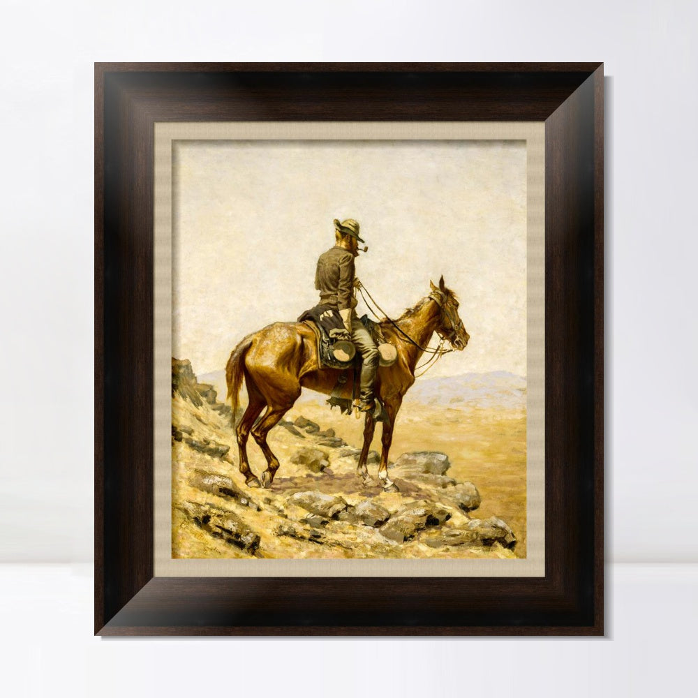 INVIN ART Framed Canvas Art Giclee Print The Lookout by Frederic Remington Wall Art
