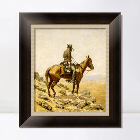INVIN ART Framed Canvas Art Giclee Print The Lookout by Frederic Remington Wall Art Living Room Home Office Decorations