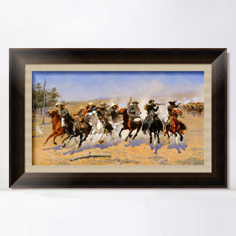 INVIN ART Framed Canvas Art Giclee Print A Dash for the Timber by Frederic Remington Wall Art Living Room Home Office Decorations