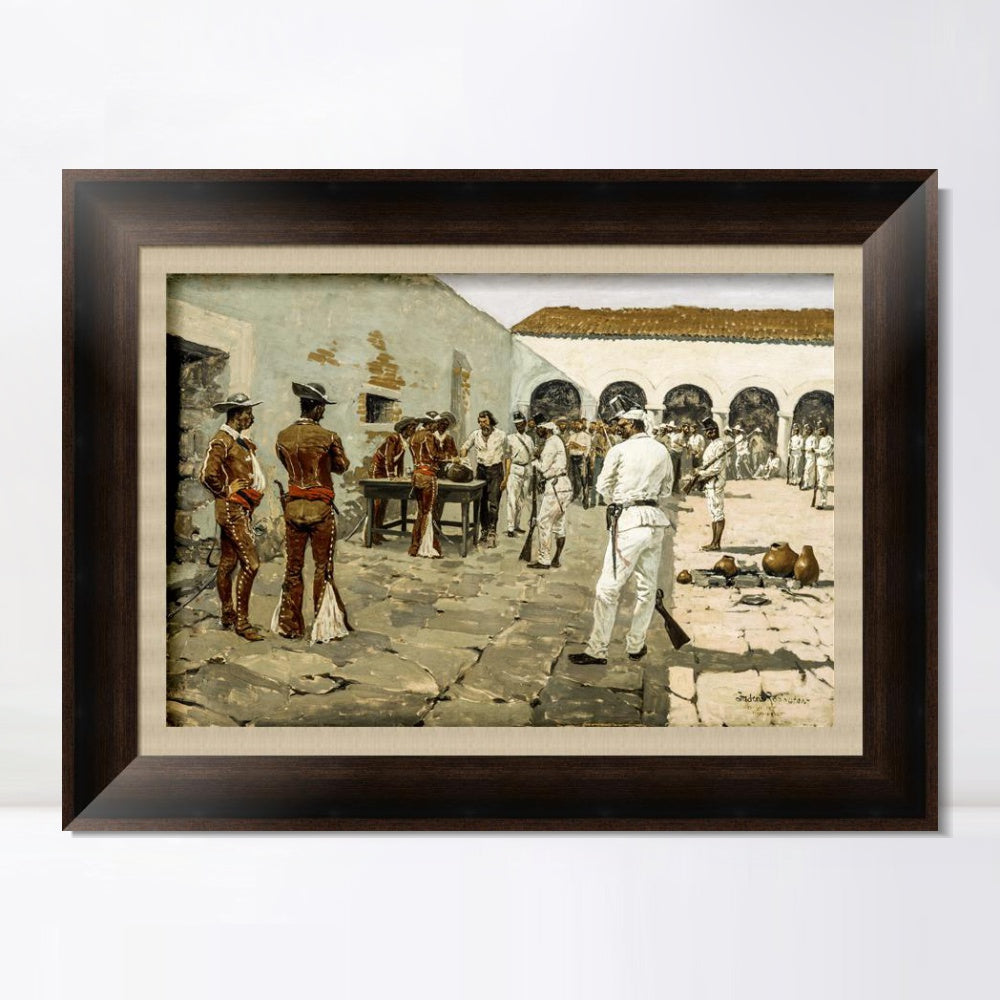 INVIN ART Framed Canvas Art Giclee Print The Mier Expedition by Frederic Remington Wall Art