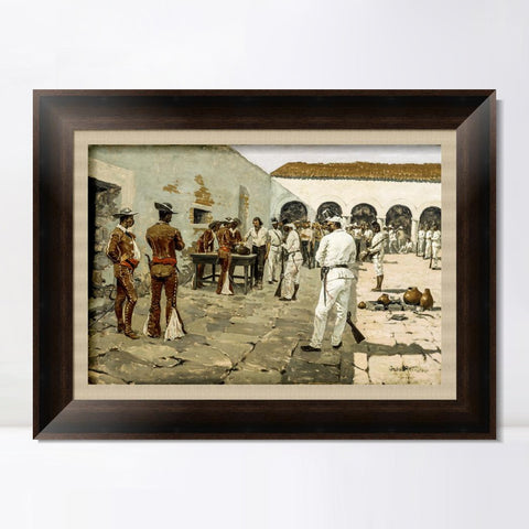 INVIN ART Framed Canvas Art Giclee Print The Mier Expedition by Frederic Remington Wall Art Living Room Home Office Decorations