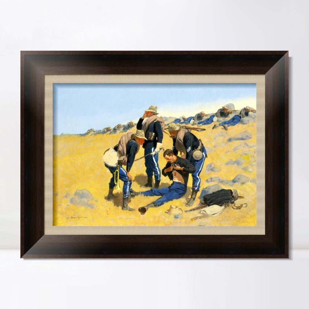 INVIN ART Framed Canvas Art Giclee Print CALL THE DOCTOR by Frederic Remington Wall Art