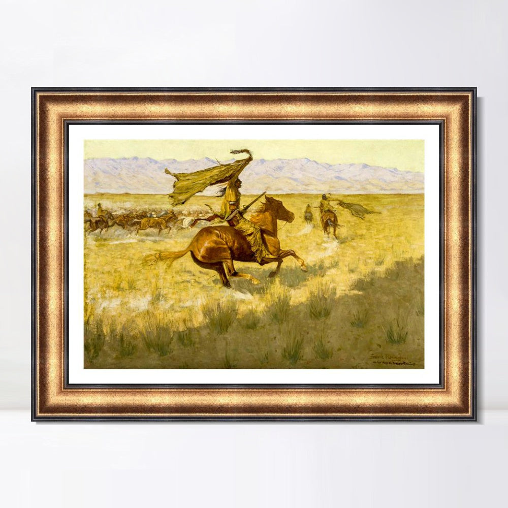 INVIN ART Framed Canvas Art Giclee Print Change of Ownership by Frederic Remington Wall Art