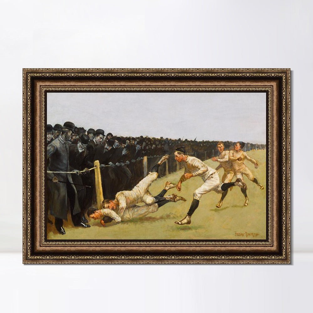 INVIN ART Framed Canvas Art Giclee Print Touchdown Yale vs. Princeton by Frederic Remington Wall Art