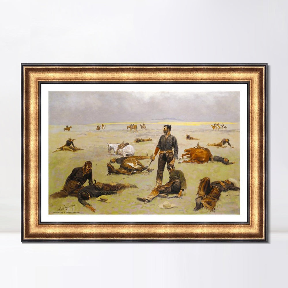 INVIN ART Framed Canvas Art Giclee Print What an Unbranded Cow Has Cost by Frederic Remington Wall Art