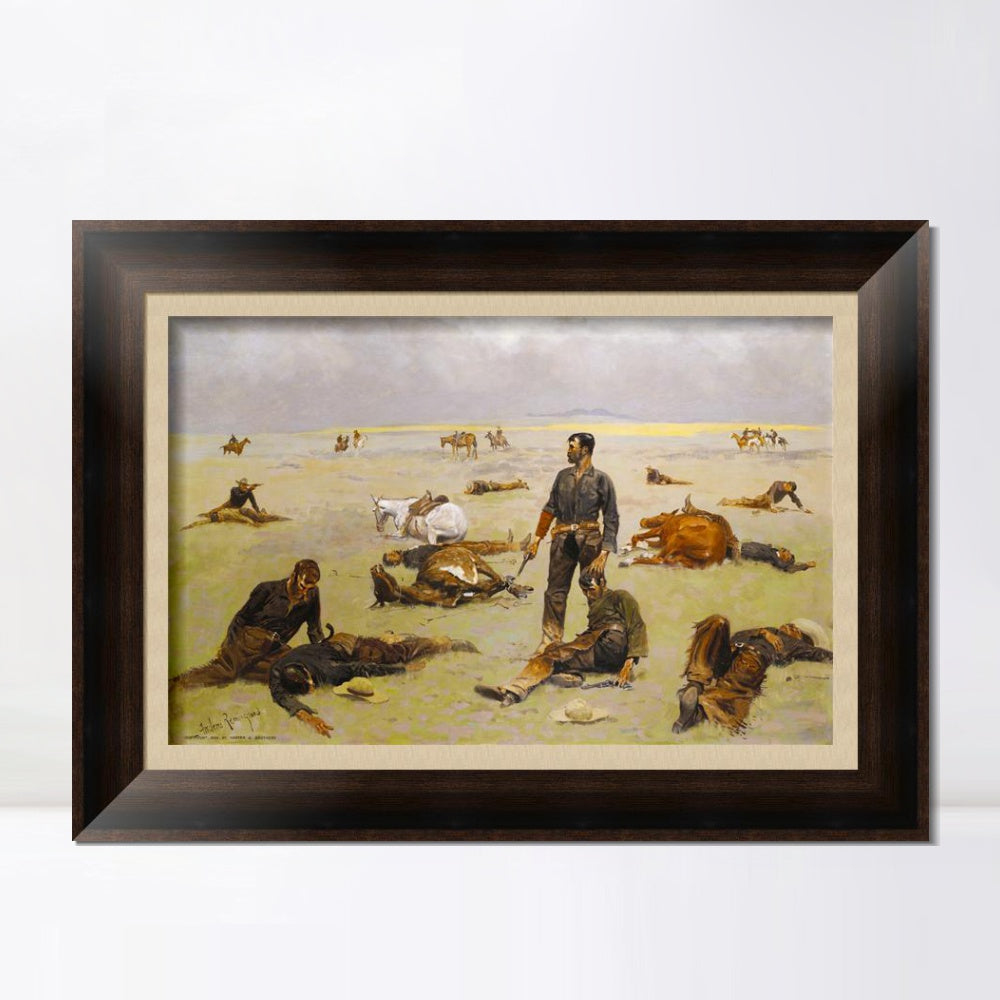 INVIN ART Framed Canvas Art Giclee Print What an Unbranded Cow Has Cost by Frederic Remington Wall Art