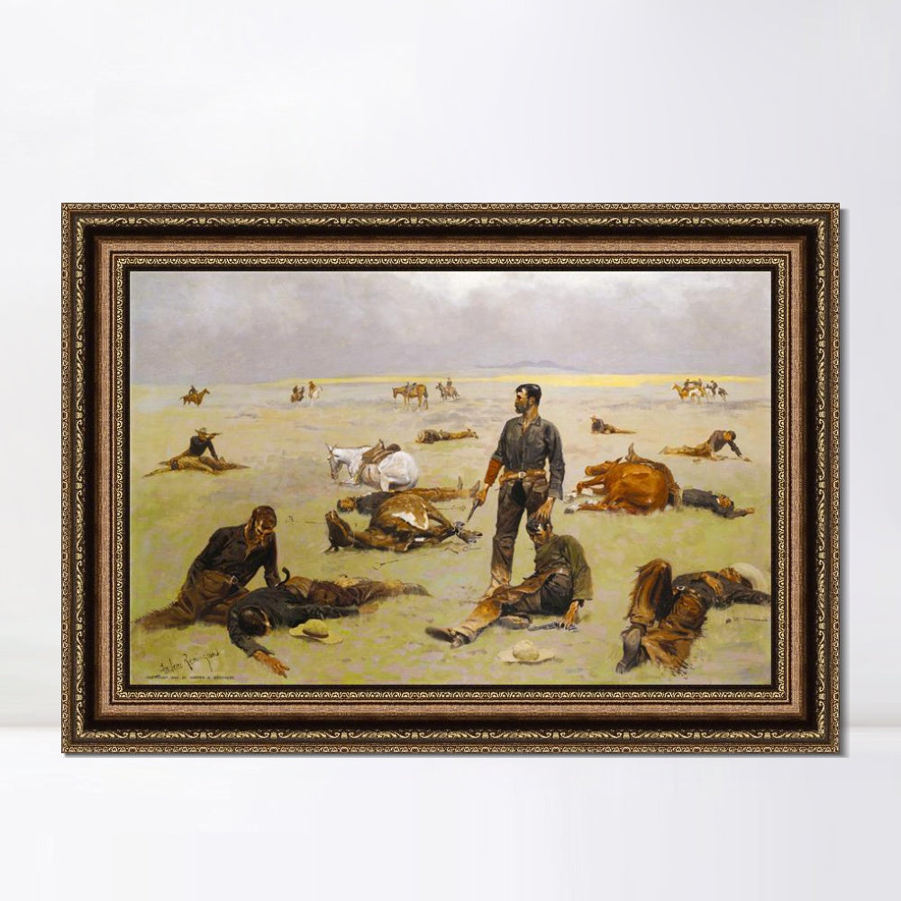 INVIN ART Framed Canvas Art Giclee Print What an Unbranded Cow Has Cost by Frederic Remington Wall Art