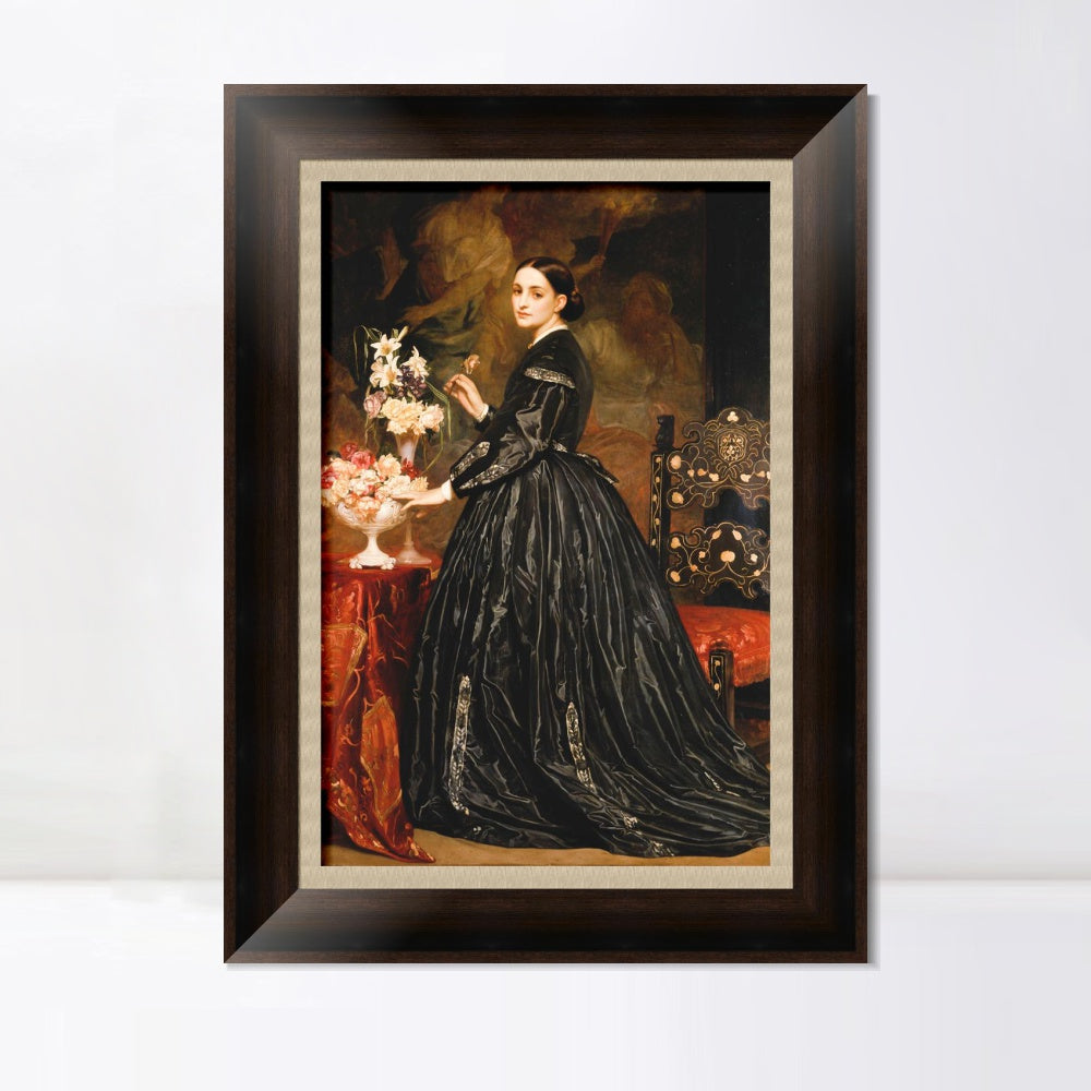 INVIN ART Framed Canvas Art Giclee Print Mrs James Guthrie by Lord Frederick Leighton Wall Art