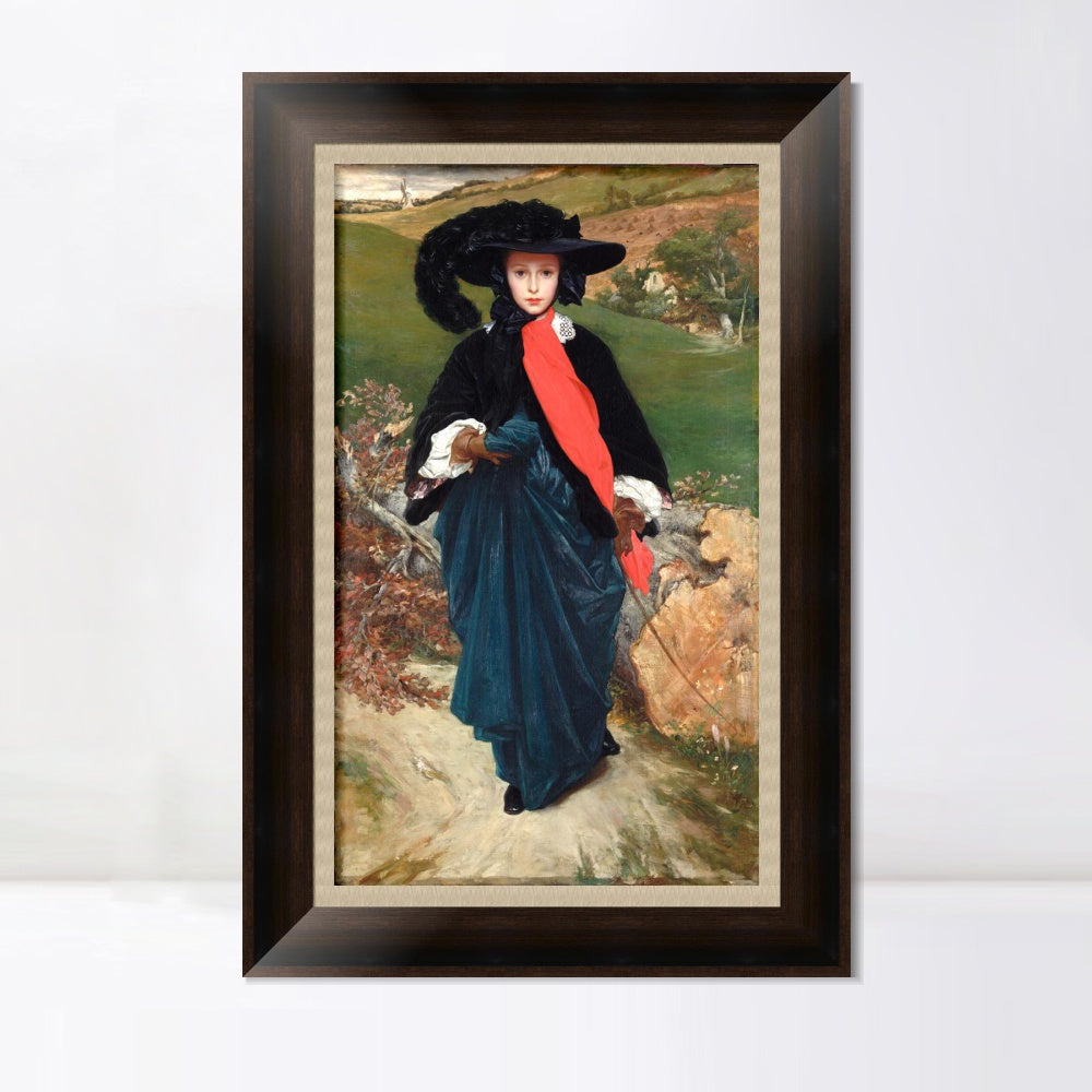 INVIN ART Framed Canvas Art Giclee Print May Sartoris by Lord Frederick Leighton Wall Art