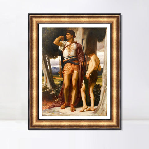 INVIN ART Framed Canvas Art Giclee Print Jonathans Token to David by Lord Frederick Leighton Wall Art Living Room Home Office Decorations