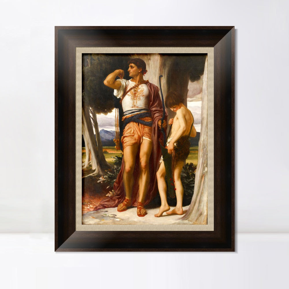 INVIN ART Framed Canvas Art Giclee Print Jonathans Token to David by Lord Frederick Leighton Wall Art
