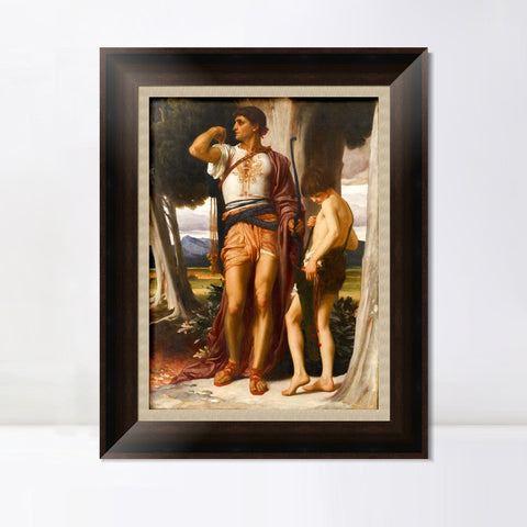 INVIN ART Framed Canvas Art Giclee Print Jonathans Token to David by Lord Frederick Leighton Wall Art Living Room Home Office Decorations