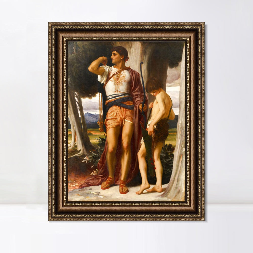INVIN ART Framed Canvas Art Giclee Print Jonathans Token to David by Lord Frederick Leighton Wall Art