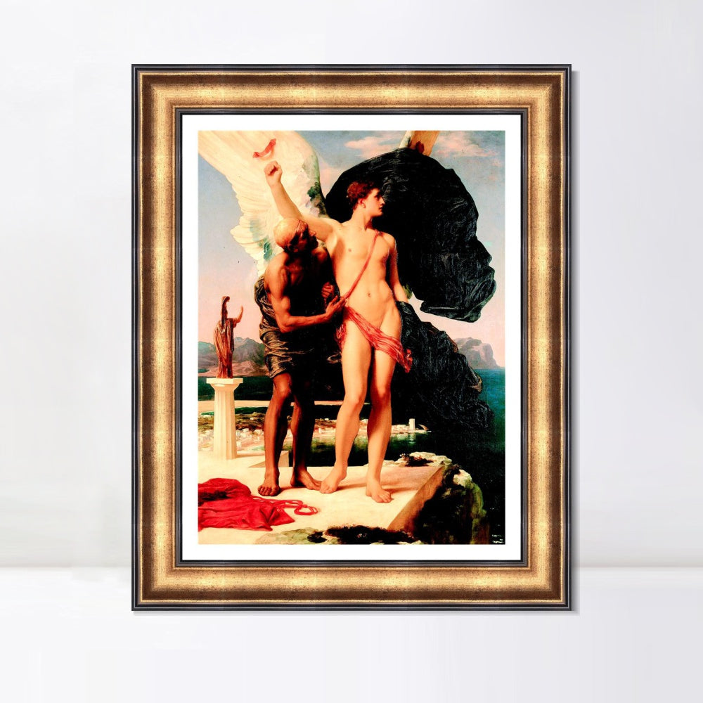 INVIN ART Framed Canvas Art Giclee Print Daedalus And Icarus by Lord Frederick Leighton Wall Art