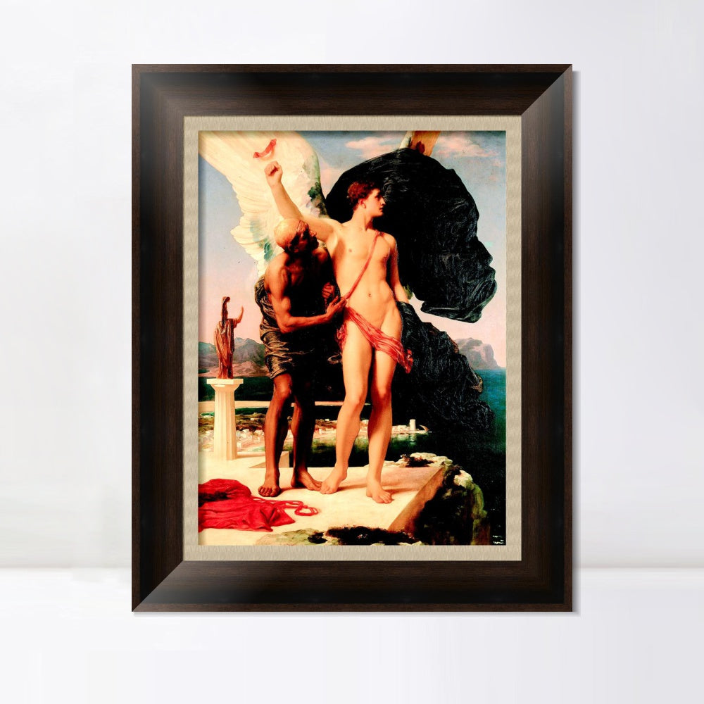 INVIN ART Framed Canvas Art Giclee Print Daedalus And Icarus by Lord Frederick Leighton Wall Art