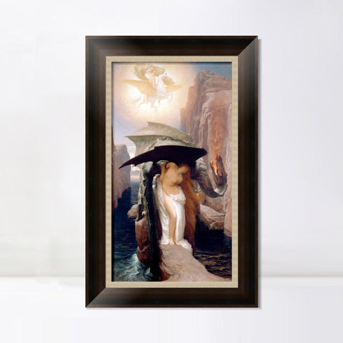 INVIN ART Framed Canvas Art Giclee Print perseus and andromeda by Lord Frederick Leighton Wall Art Living Room Home Office Decorations