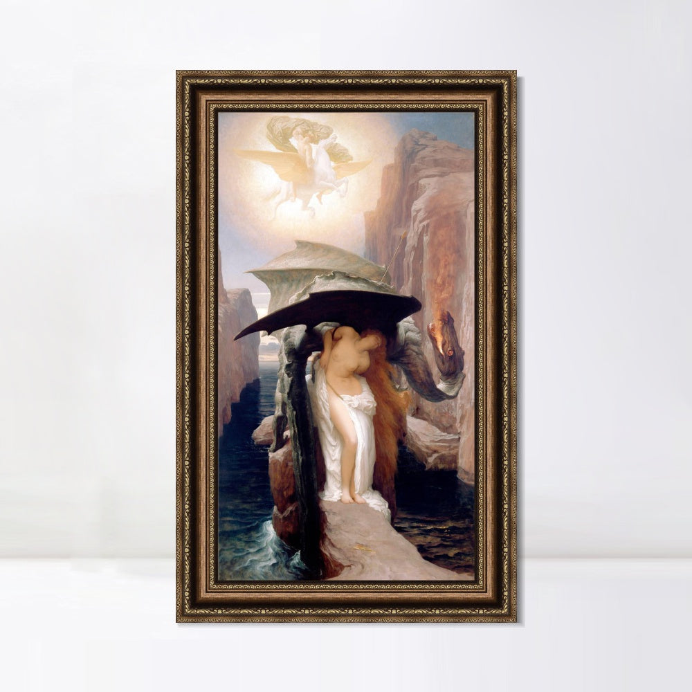 INVIN ART Framed Canvas Art Giclee Print perseus and andromeda by Lord Frederick Leighton Wall Art
