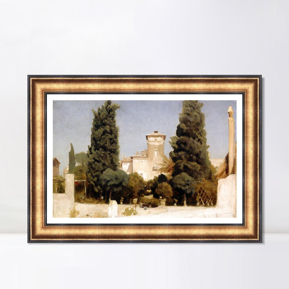 INVIN ART Framed Canvas Art Giclee Print The Villa Malta, Rome by Lord Frederick Leighton Wall Art