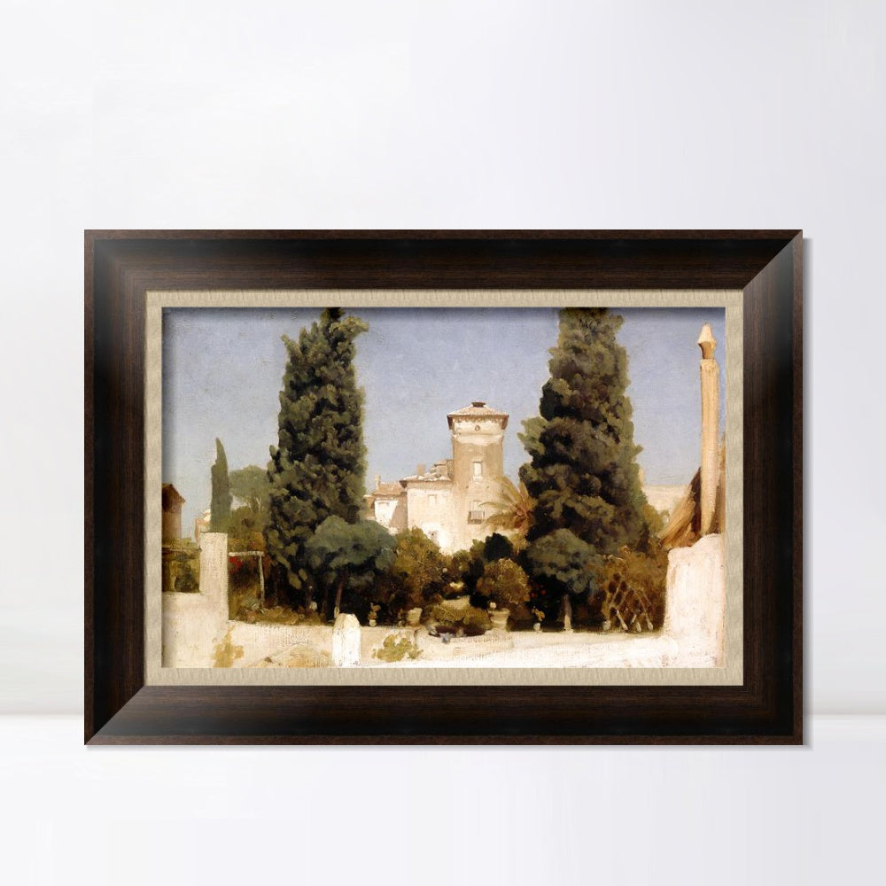 INVIN ART Framed Canvas Art Giclee Print The Villa Malta, Rome by Lord Frederick Leighton Wall Art