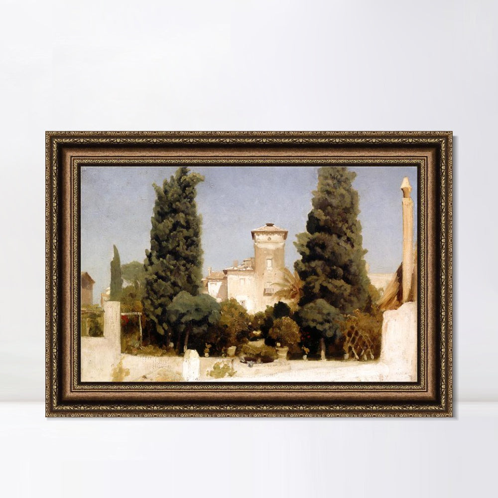 INVIN ART Framed Canvas Art Giclee Print The Villa Malta, Rome by Lord Frederick Leighton Wall Art