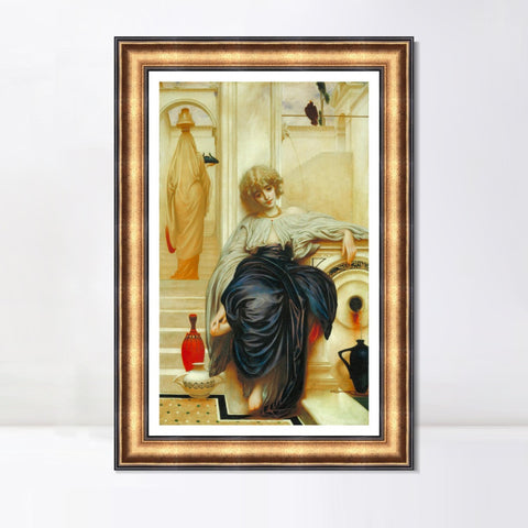 INVIN ART Framed Canvas Art Giclee Print Lieder ohne Worte by Lord Frederick Leighton Wall Art Living Room Home Office Decorations