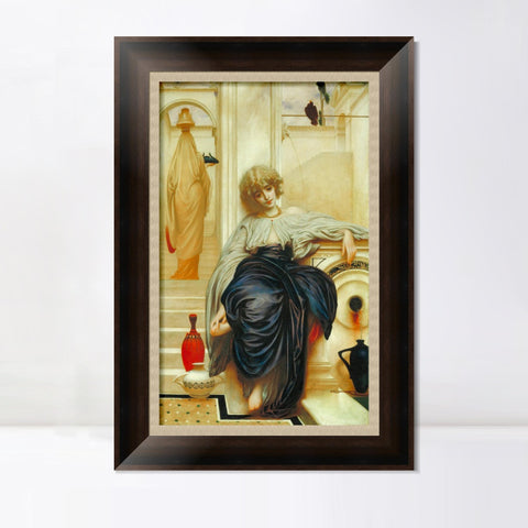 INVIN ART Framed Canvas Art Giclee Print Lieder ohne Worte by Lord Frederick Leighton Wall Art Living Room Home Office Decorations
