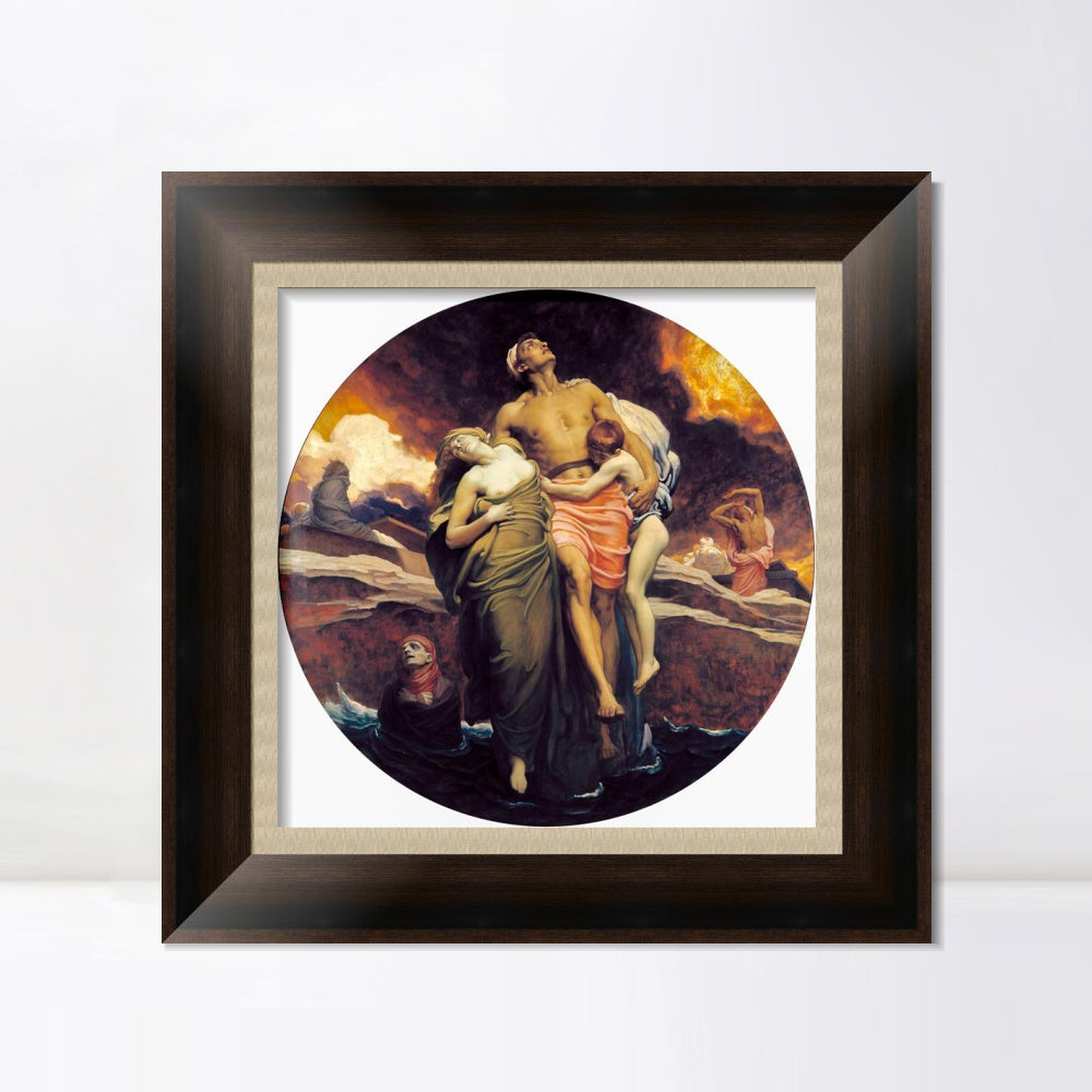 INVIN ART Framed Canvas Art Giclee Print And the Sea Gave Up the Dead Which Were in It by Lord Frederick Leighton Wall Art
