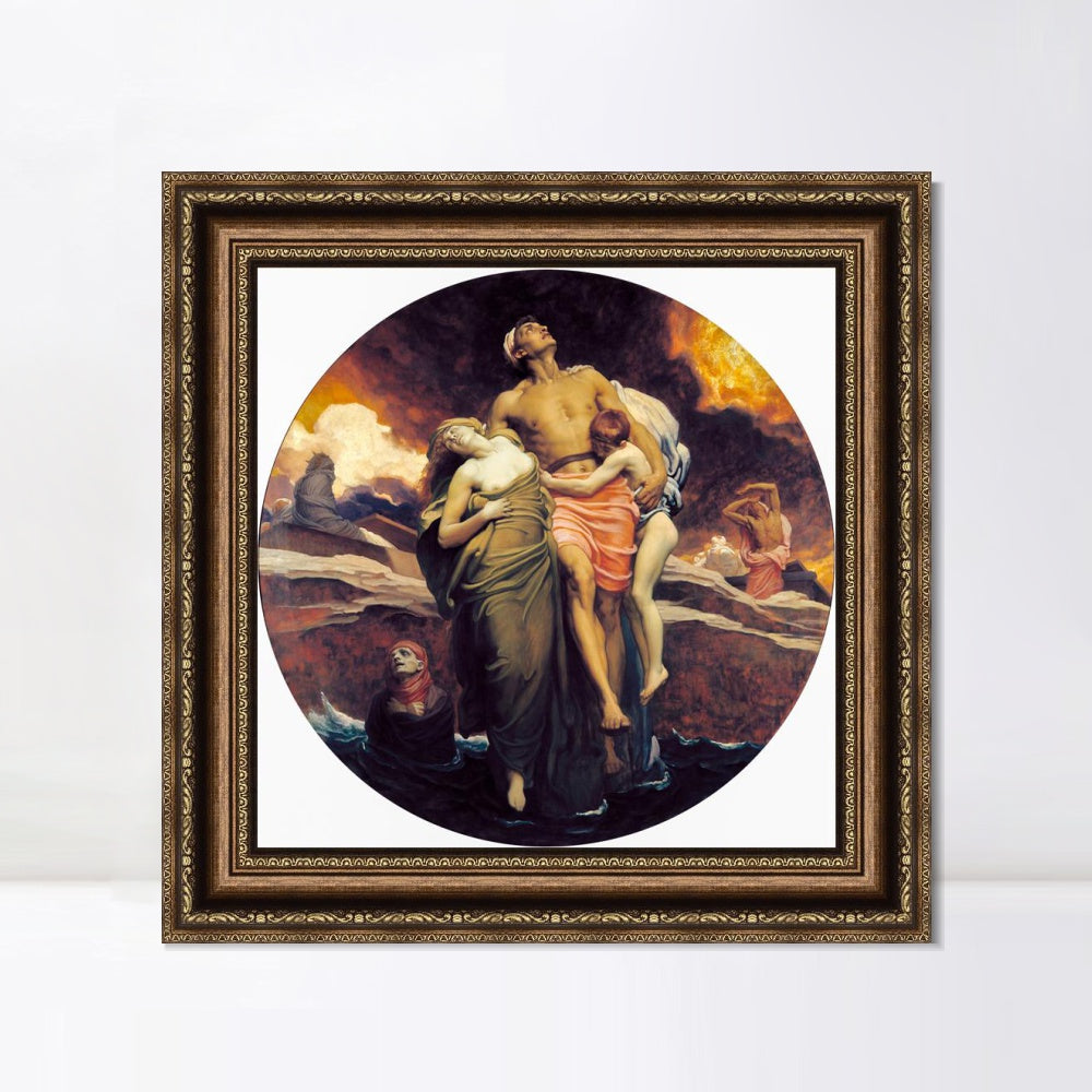 INVIN ART Framed Canvas Art Giclee Print And the Sea Gave Up the Dead Which Were in It by Lord Frederick Leighton Wall Art