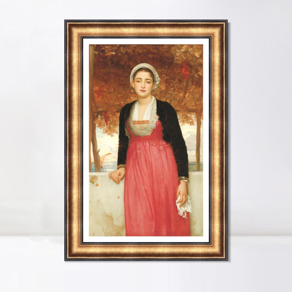 INVIN ART Framed Canvas Art Giclee Print Amarilla by Lord Frederick Leighton Wall Art
